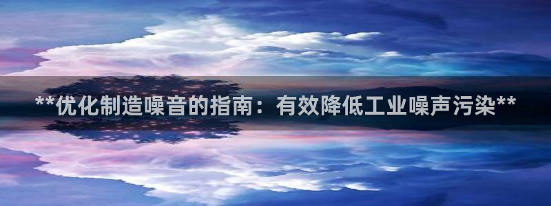 彩神数码科技有限公司：**优化制造噪音的指南：有效降低工业噪